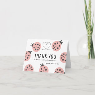 Kleine Liebe Bug Pink Ladybug Geburtstag Dankeskarte
