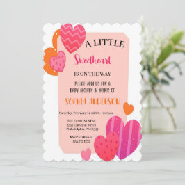 Kleine Liebe mit Wasserfarbenherzen Valentine Einladung