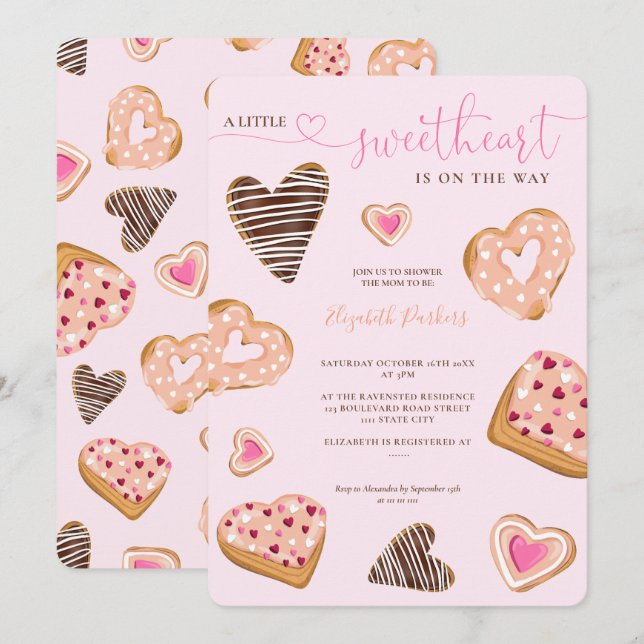 Kleine Liebesdusche Einladung (Vorne/Hinten)