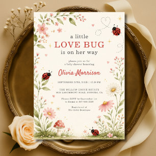 Kleine Liebeskäfer-Ladybug-Baby-Party Einladung