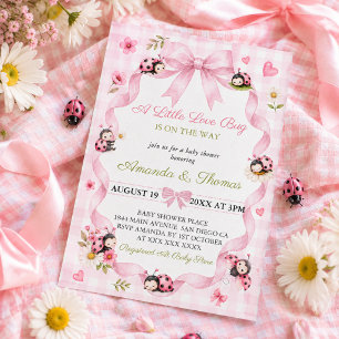 Kleine Liebeskäfer Mädchen Baby Shower Einladung