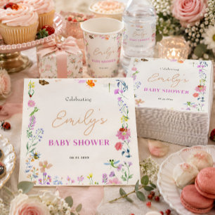 Kleine-Liebeswanze-Wasserfarben-Baby-Party Serviette