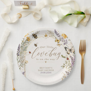 Kleine Liebeswanze Wildblumen-Baby-Party Pappteller