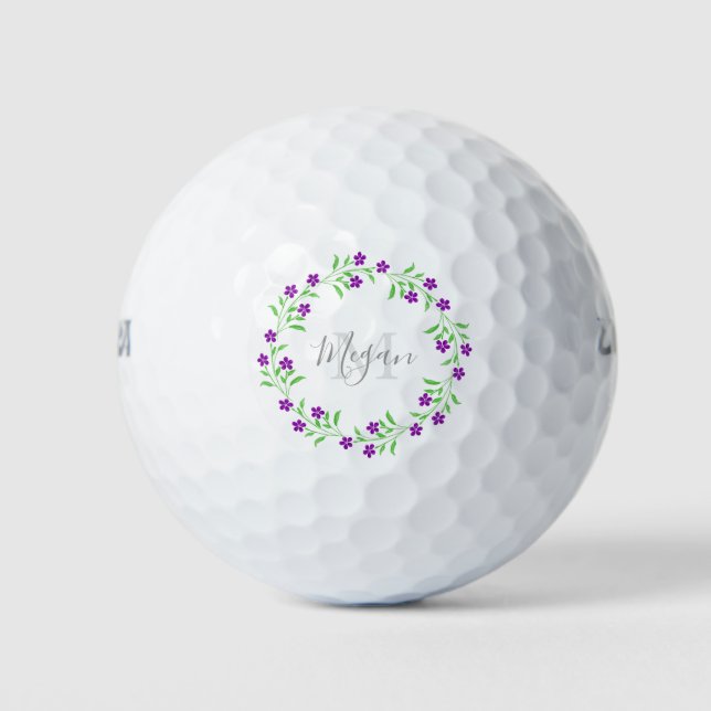 Kleine Lila Blume Golfball (Vorderseite)