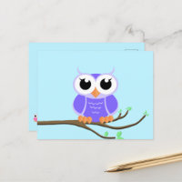 Kleine Lila Eule - leere Postkarte