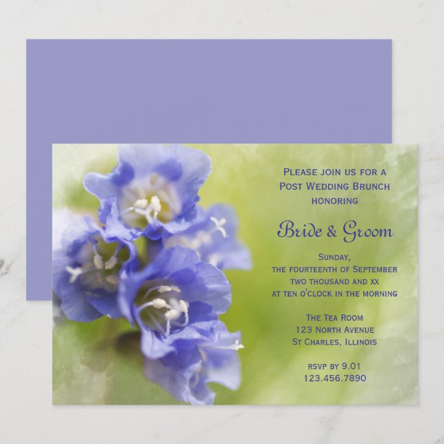Kleine Lila Garden Blume Post Wedding Brunch Einladung (Vorne/Hinten)
