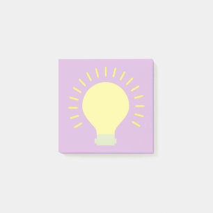 Kleine Lila Glühbirne Art 3x3 Sticky Mini Post-it Klebezettel