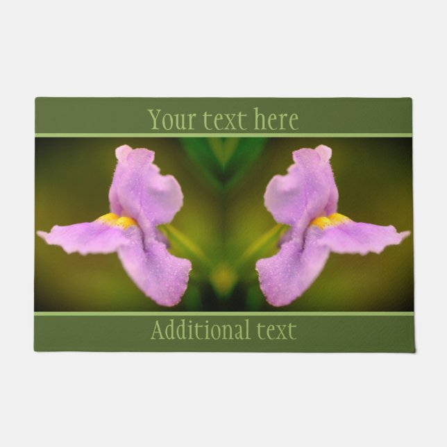 Kleine Lila Orchid-Blume Personalisiert Fußmatte (Vorderseite)