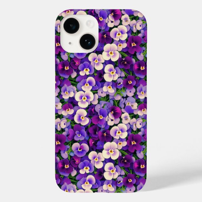 Kleine Lila Stiefmütterchen Telefongehäuse Case-Mate iPhone 14 Hülle (Rückseite)