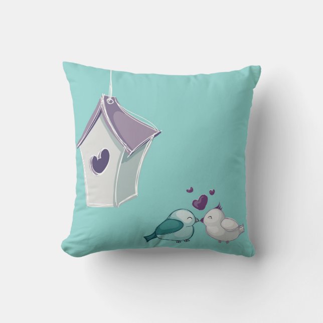 Kleine Lovebirds Kissen (Vorderseite)