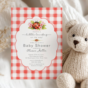 Kleine Lovebug Gingham-Baby-Party  Einladung