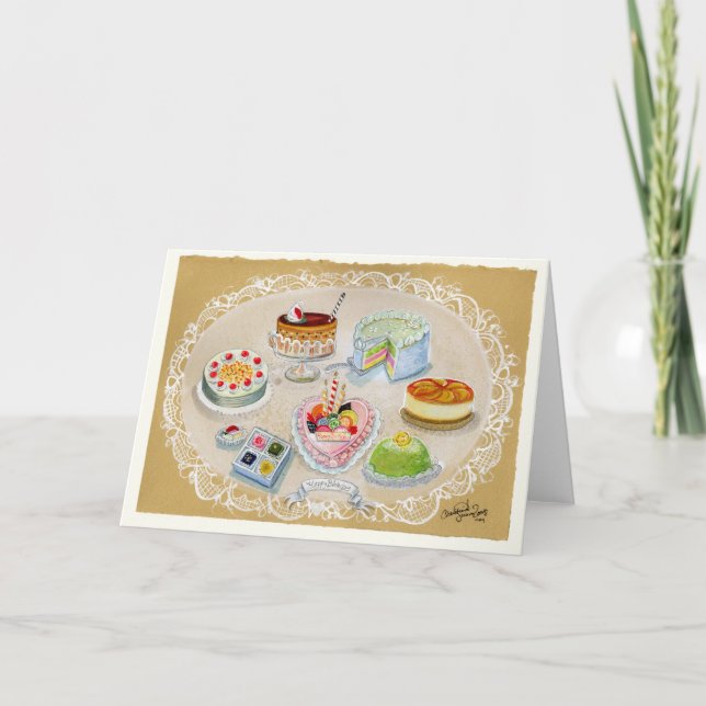 Kleine Lovely Cakes Birthday greeting Karte (Vorderseite)