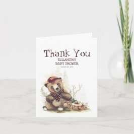 Kleine Lumberjack Bear Babydusche Danke