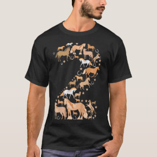 Kleine Mädchen 2 Jahre alt 2. Geburtstag Pferdegra T-Shirt
