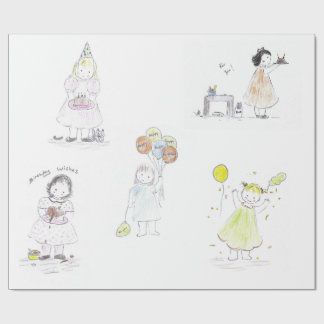 Kleine Mädchen-Geburtstag Geschenkpapier
