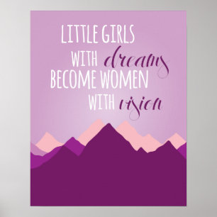 Kleine Mädchen mit dem Traum-Plakat - lila Poster
