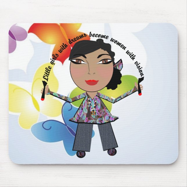 Kleine Mädchen mit Träumen werden Frauen mit Mousepad (Vorne)