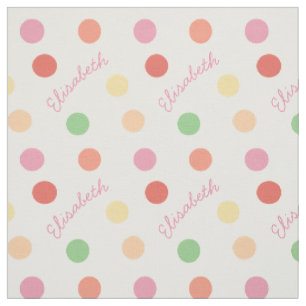 Kleine Mädchen-Name-Polka-Punkt-Pastell Stoff