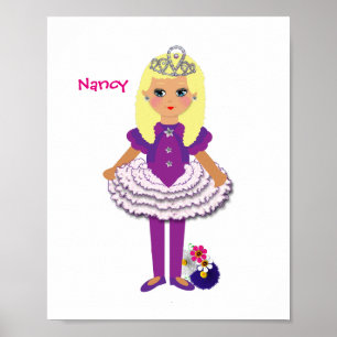 Kleine Mädchen Niedliche Personalisierte Märchenpr Poster