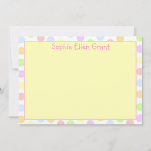 Kleine Mädchen-Tupfen-Pastell-Briefpapier Mitteilungskarte