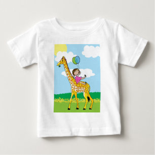 Kleine Mädchen und Giraffe Baby T-shirt