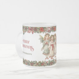 Kleine Mädchen Weihnachten Viktorianische Engel mi Mattglastasse