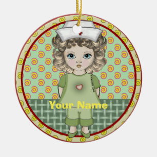 Kleine Mädchenschwester Keramik Ornament