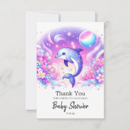 Kleine magische Dolphin-Babydusche Dankeskarte