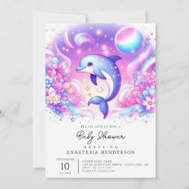 Kleine magische Dolphin-Babydusche Einladung