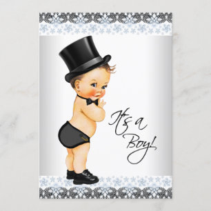Kleine Mann, es ist eine Jungen-Baby-Party Einladung