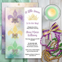 Kleine Mardi Gras Königin Fleur de Lis Baby Shower
