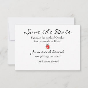 Kleine Marienkäfer-Save-the-Date-Karte Einladung
