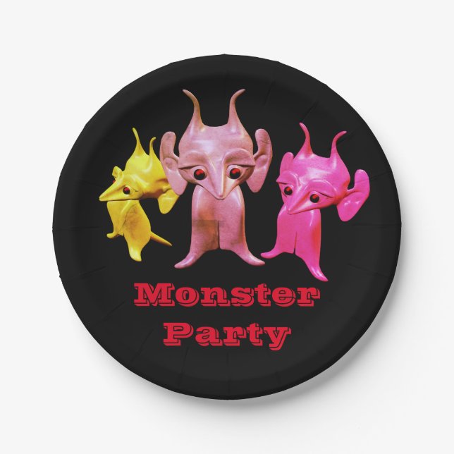 Kleine Marsianer, personalisiert für Kinder. Pappteller (Vorderseite)