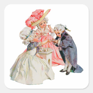 Kleine Martha Washingtons Teeparty Quadratischer Aufkleber
