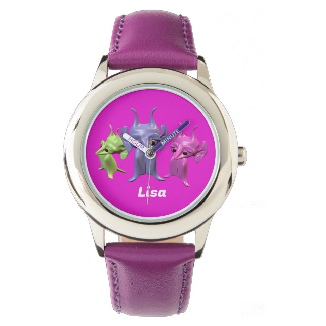 Kleine Martianer personalisiert Watch Armbanduhr (Vorderseite)