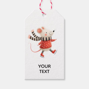 Kleine Maus auf dem Eis-Geschenkanhänger Geschenkanhänger