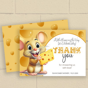 Kleine Maus in Käse Baby Dusche Danke Karte