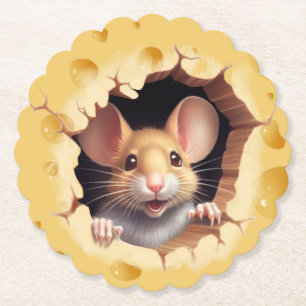 Kleine Maus in Käsedusche Untersetzer