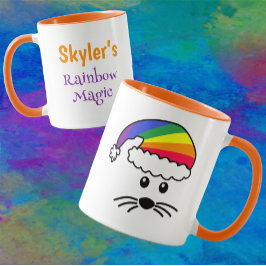 Kleine Maus-Regenbogen Santa Tasse