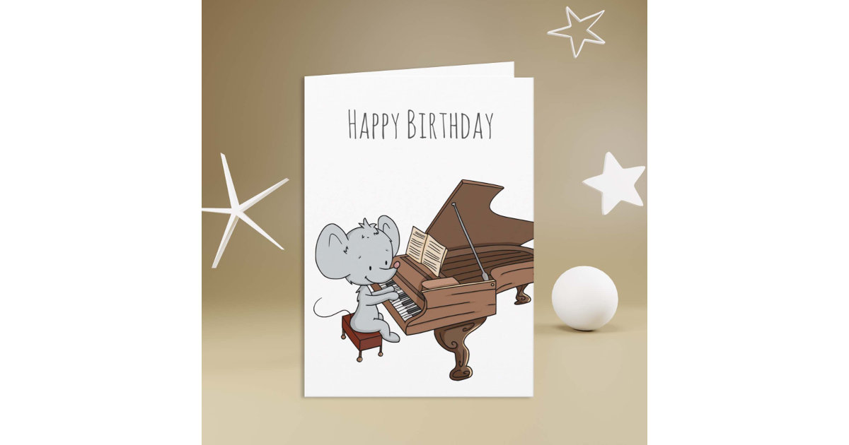 Kleine Maus spielen Klavier Happy Geburtstag Karte Zazzle.ch