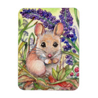 Kleine Maus und violette Blumen