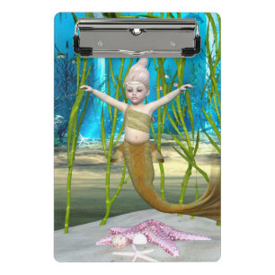 Kleine Meerjungfrau Niedliche Fantasy Mädchen, Bla Mini Klemmbrett