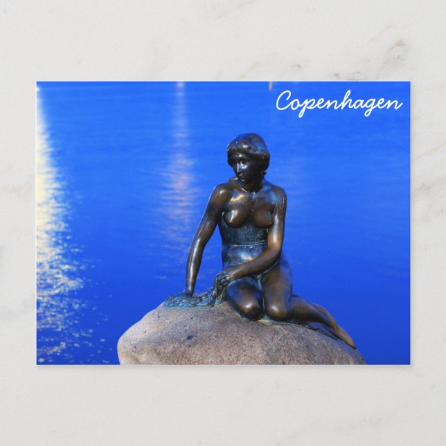 Kleine Meerjungstatue, Kopenhagen, Dänemark Postkarte (Vorderseite)