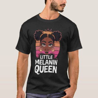 Kleine Melanin-Königin Schwarzes Mädchen Afro Stol T-Shirt