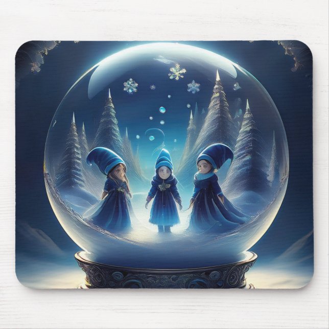 Kleine Menschen in einer Schneeglobe Mousepad (Vorne)