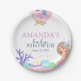 Kleine Mermaid Baby Duschpapierplatte Pappteller
