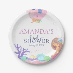 Kleine Mermaid Baby Duschpapierplatte Pappteller