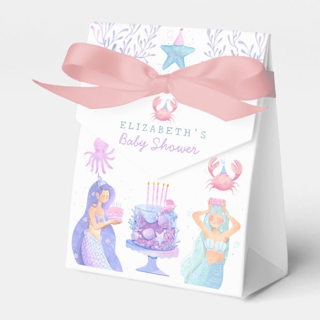 Kleine Mermaid Magical Baby Dusche Geschenkschachtel (Vorderseite)