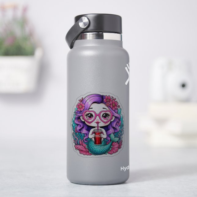 Kleine Mermaid-Sticker verzaubern Aufkleber (HydroFlask)