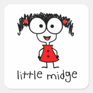 Kleine Midge-Aufkleber Quadratischer Aufkleber